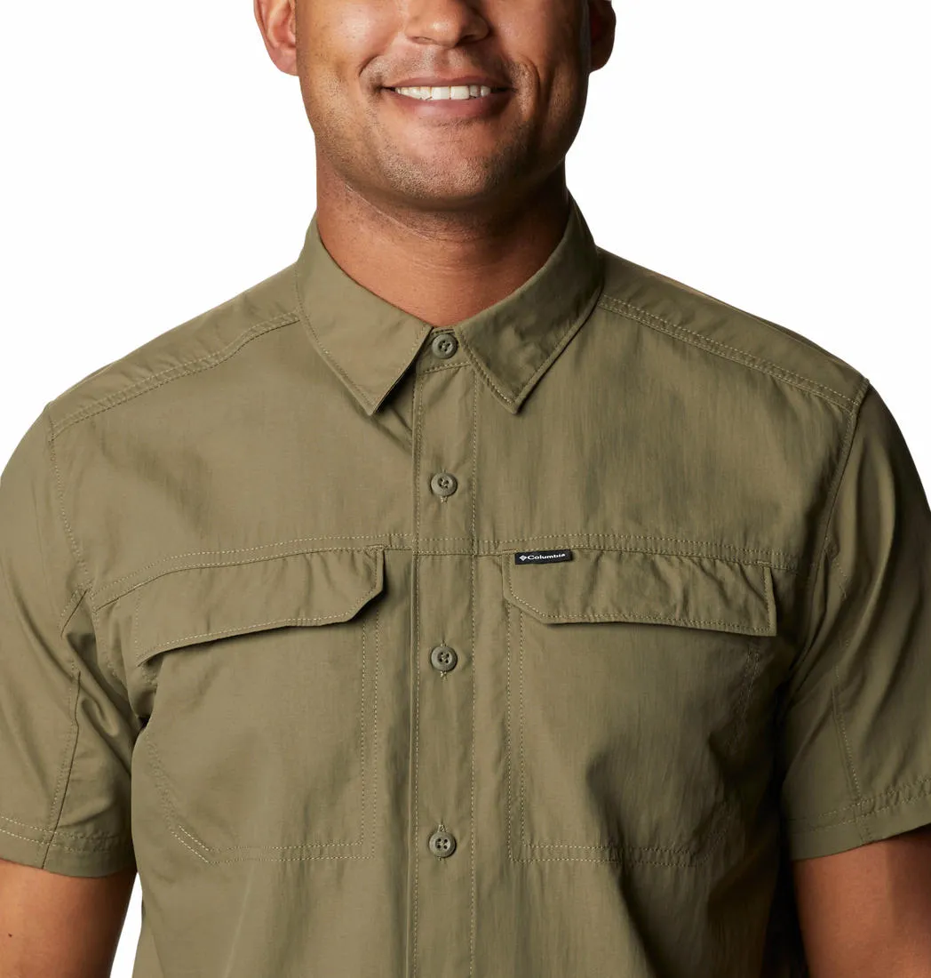 Columbia Men Green Silver Ridge 2.0 Short Sleeve Shirt (Sun Protection) All-Weather Wear