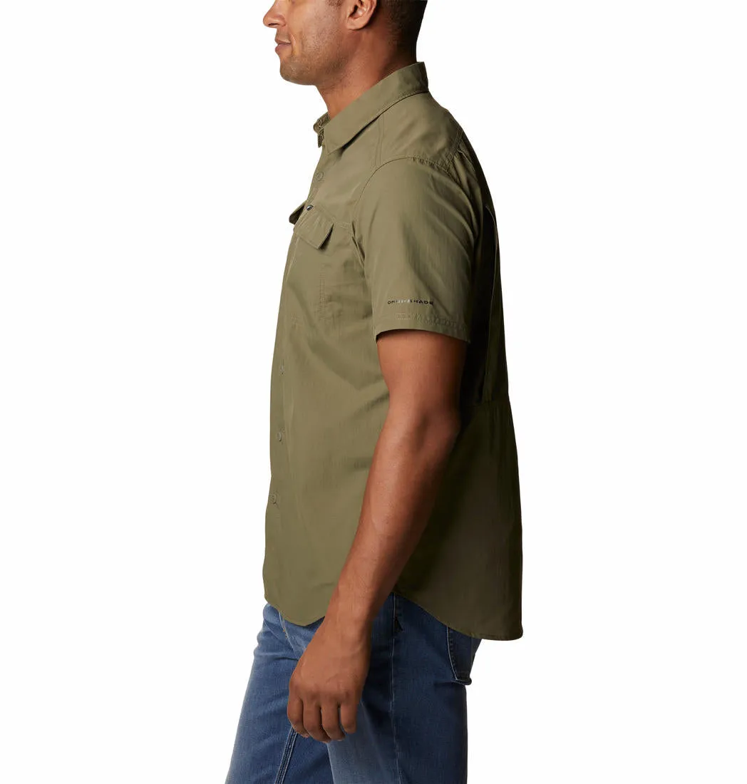 WaterRepellentCoating Columbia Men Green Silver Ridge 2.0 Short Sleeve Shirt (Sun Protection)