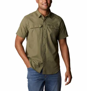 Columbia Men Green Silver Ridge 2.0 Short Sleeve Shirt (Sun Protection) Future Glow Breezy Comfort
