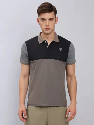 casual top Men Colorblock Slim Fit Polo T-shirt with MATPIQ