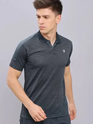 Comfy Look Men Melange Slim Fit Polo T-shirt with DOUBLE COOL