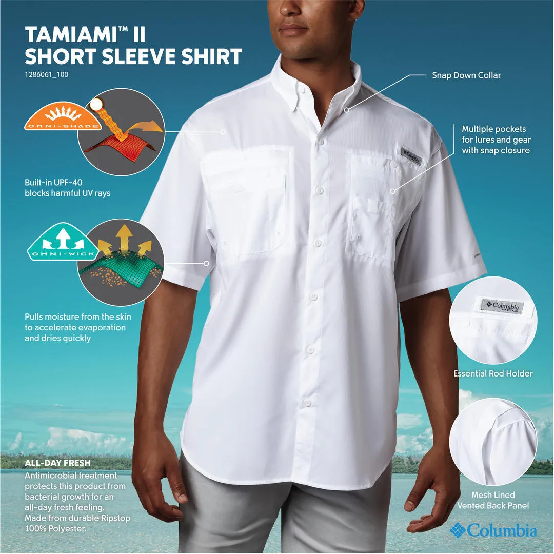 Trendy Trousers Trust Glow Columbia Men White Tamiami II SS Shirt (Sun Protection)