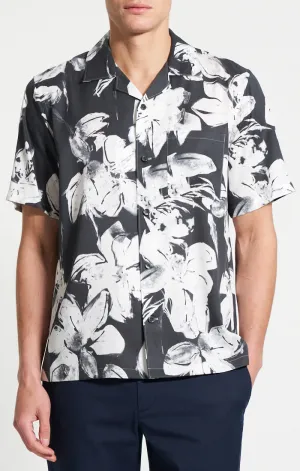 Linen Soul Theory Noll Brushed Floral Camp Shirt - Carbon
