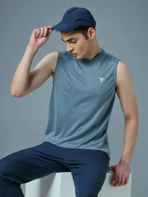 Easy Care Wash Fabric Men Melange Slim Fit Round Neck Sports Innerwear Vest with DOUBLE COOL