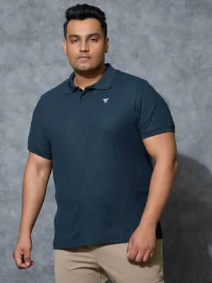 Casual Outfit Men Plus Size Solid Polo T-shirt with MATPIQ