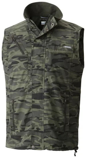 Anti Static Finish Layered Structure Columbia Men Green Silver Ridge  Printed Vest