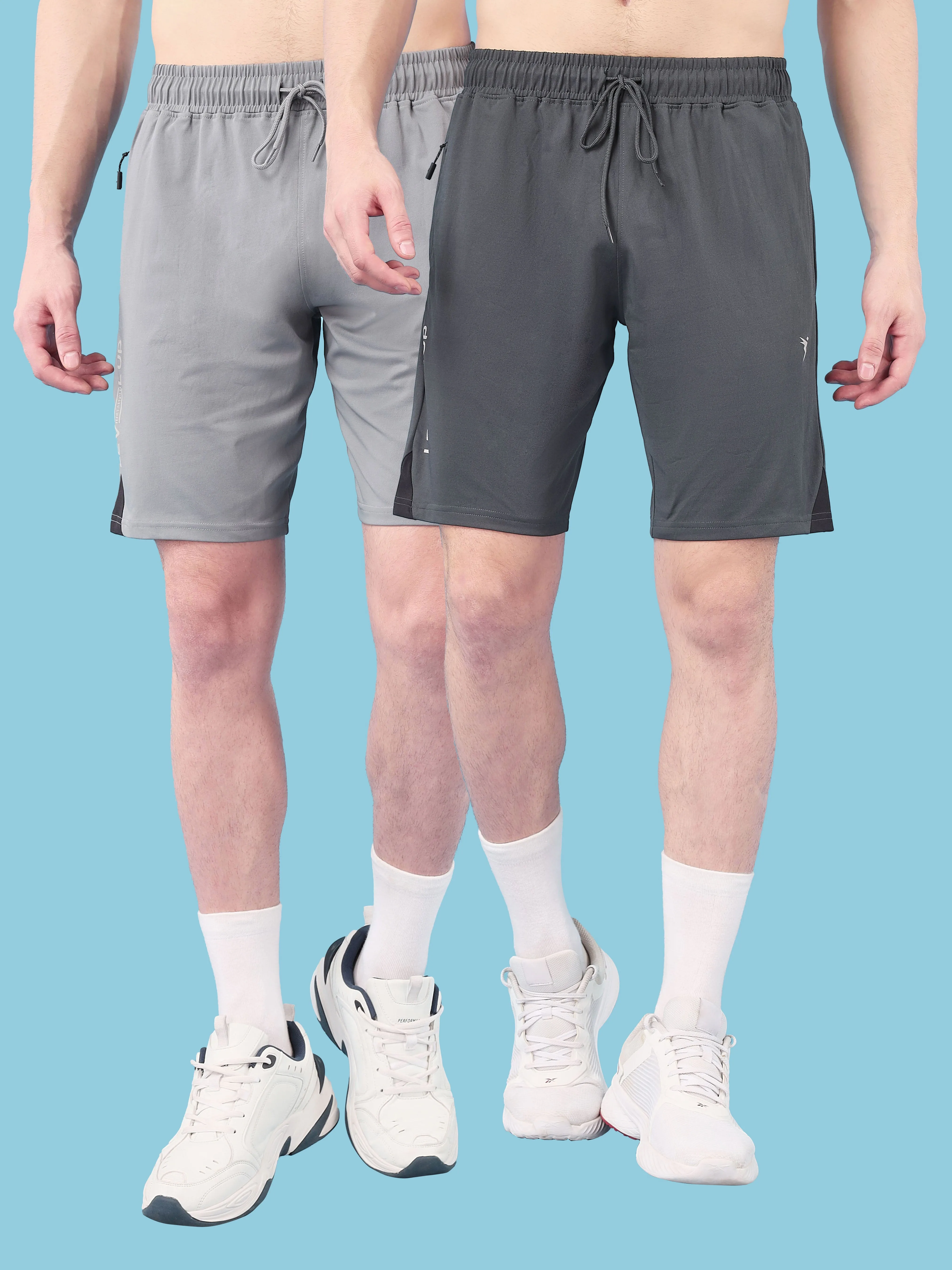 HighBackRise Men Solid Slim Fit Shorts with ELASTO LITE (Pack of 2)