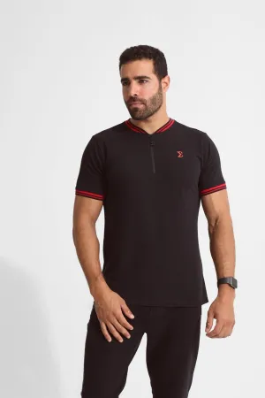 Surf Z Polo T-shirt Black HypoallergenicFabric Loose Thread