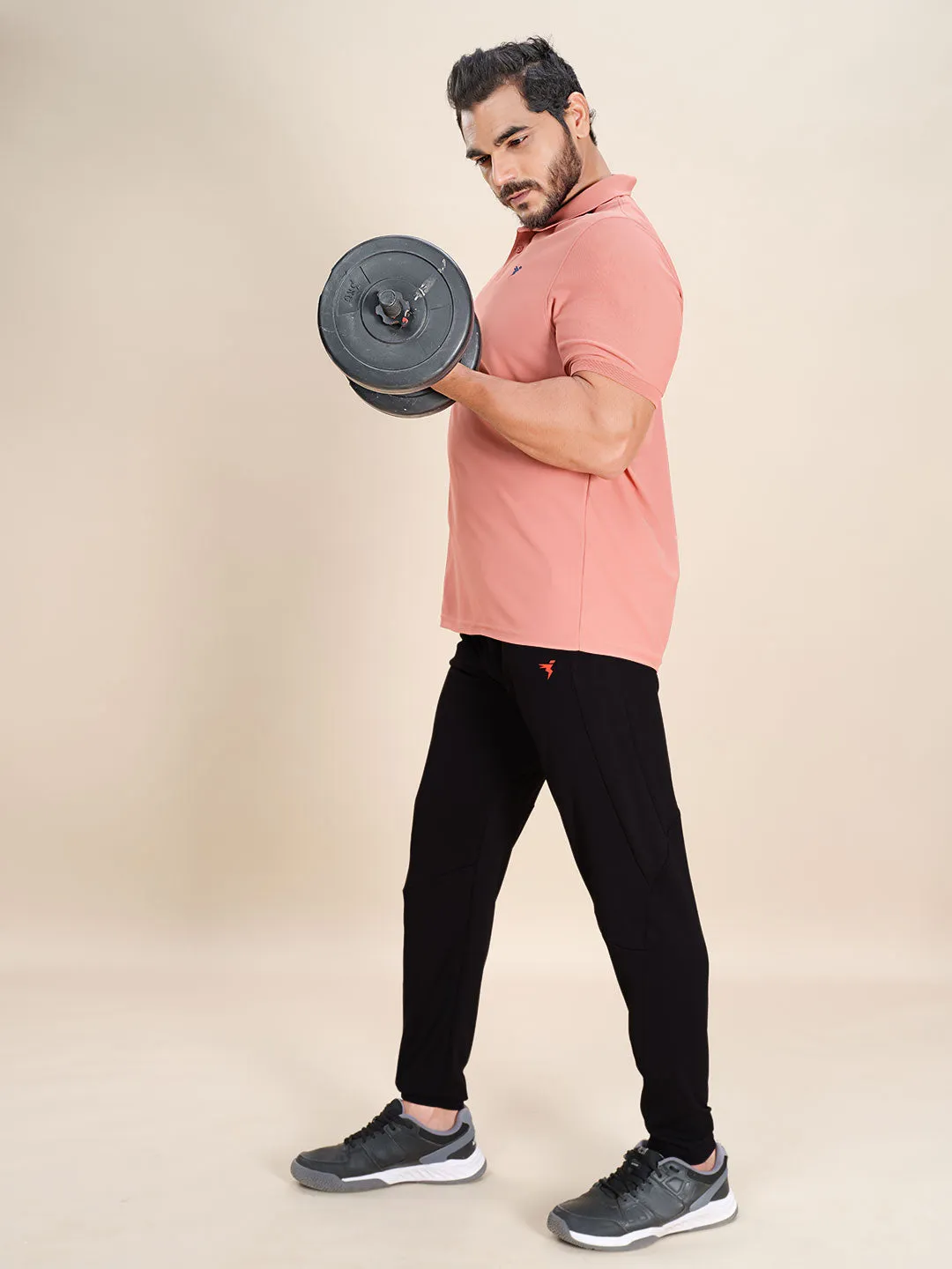 Performance Flex Men Plus Size Solid Slim Fit Trackpants with TECHNO DRY