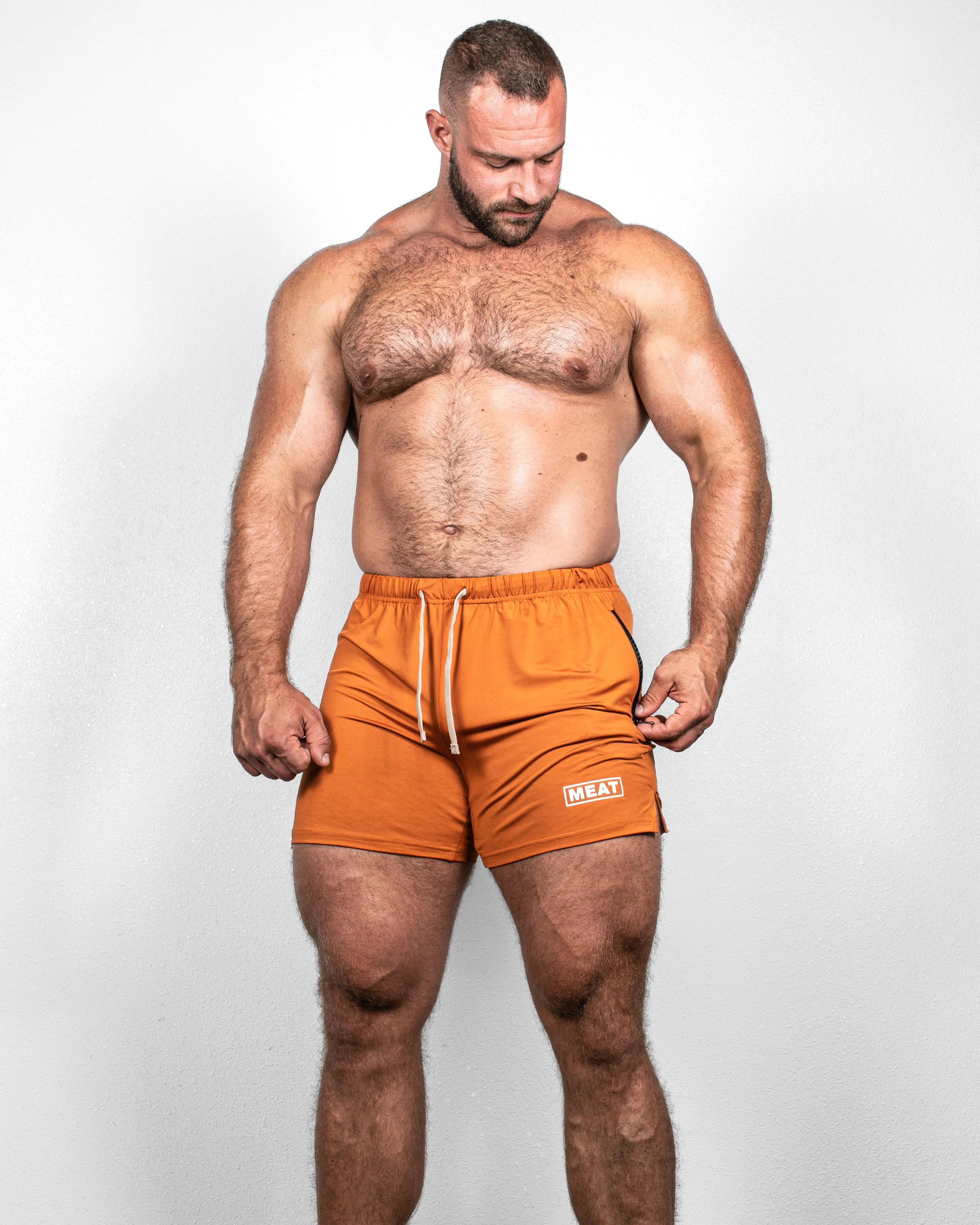 Chafe Resistant Edges SQUATTING SHORTS ?C RETRO / AMBER ORANGE