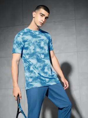 Men Printed Slim Fit Round Neck T-shirt with TECHNOCOOL  Flexible Material
