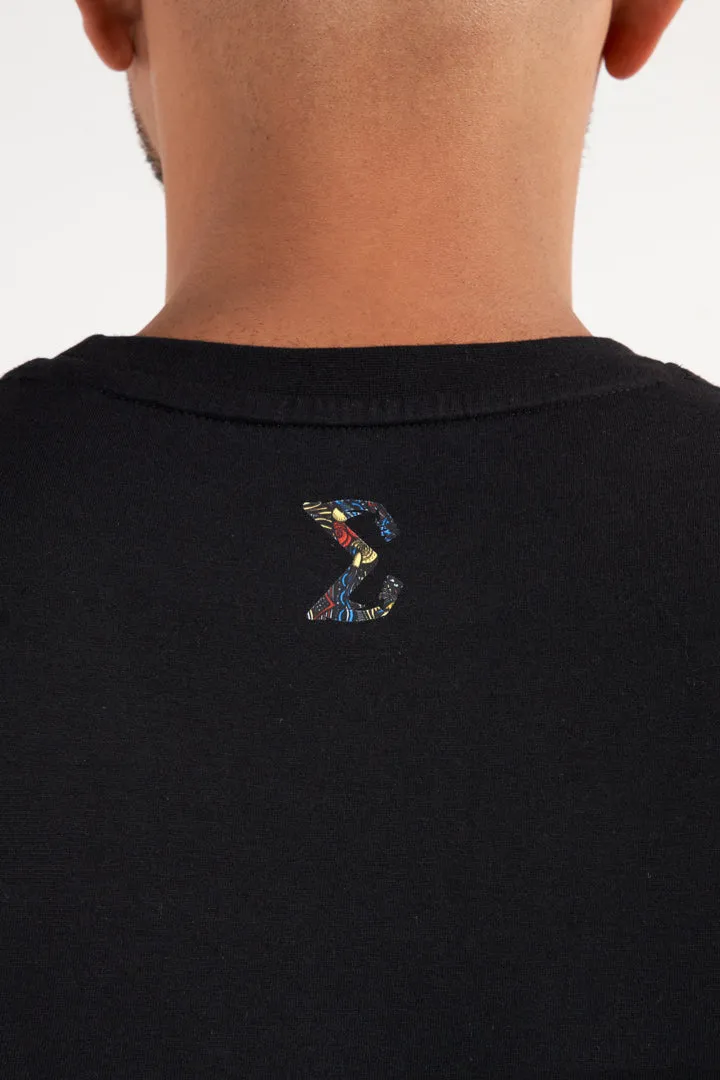Black Afro T-shirt Frost Glow