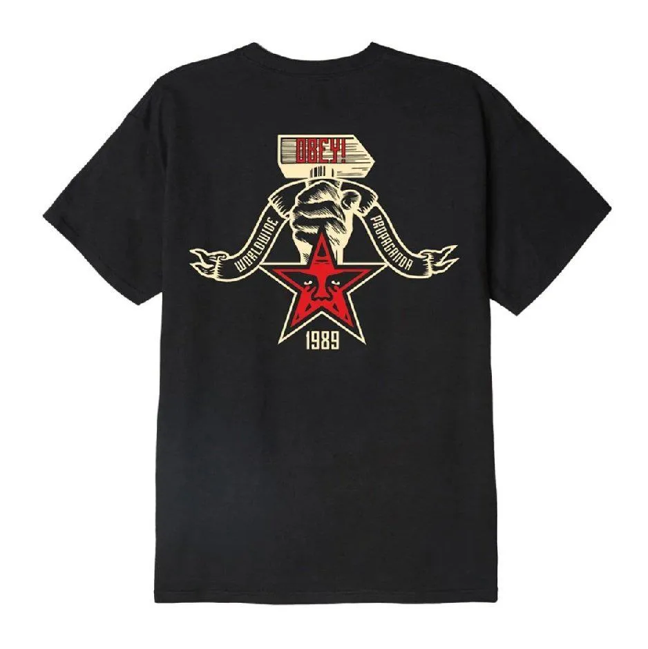 Obey HAMMER BASIC T-SHIRT 163082211 black Striped modernity