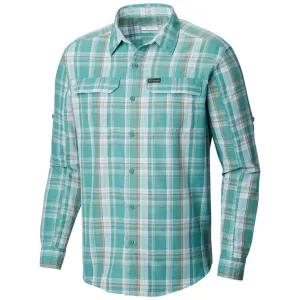 Joy Ease Columbia Men Green Silver Ridge 2.0 Plaid L/S Shirt (Sun Protection)