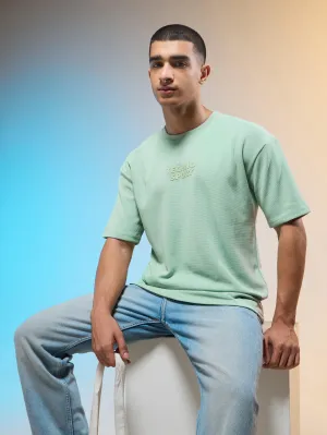 Men Printed Relaxed Fit Round Neck T-shirt with COTFLEX WindResistantWeave Cool Nylon