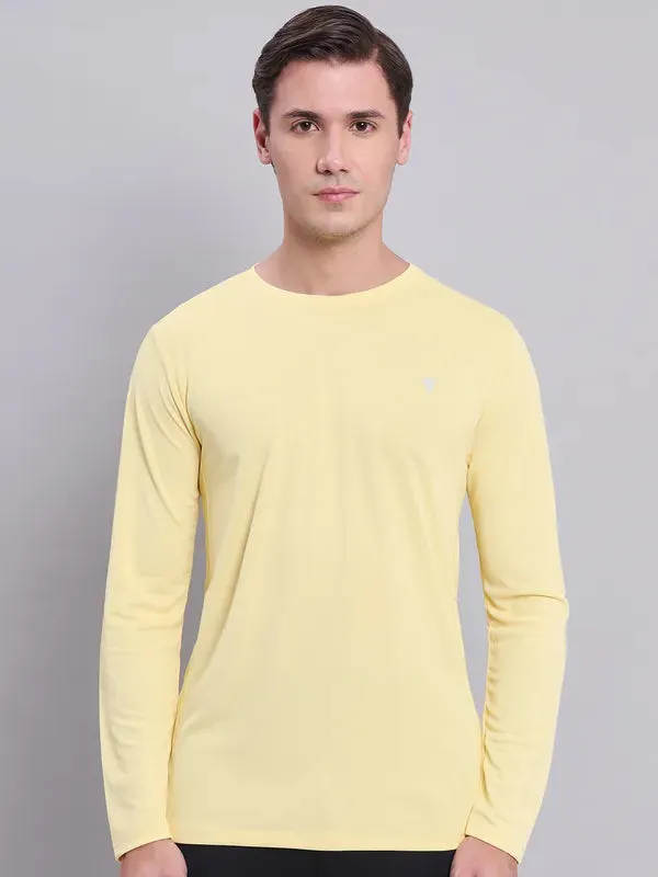 Modern Simplicity Men Solid Slim Fit Crew Neck T-shirt with TECHNO COOL 