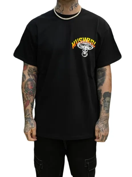 Comfy Flex Comfortable Shape Mushroom T-shirt da uomo manica corta in cotone 12024-01 nero