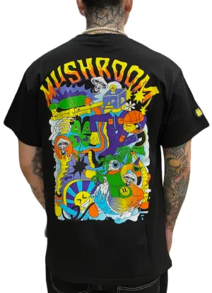 Quick-Drying Shirt Mushroom T-shirt da uomo manica corta in cotone 12024-01 nero