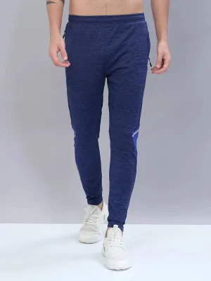 Men Melange Slim Fit Trackpants with TECHNO DRY Flatlock stitching Breathable mesh