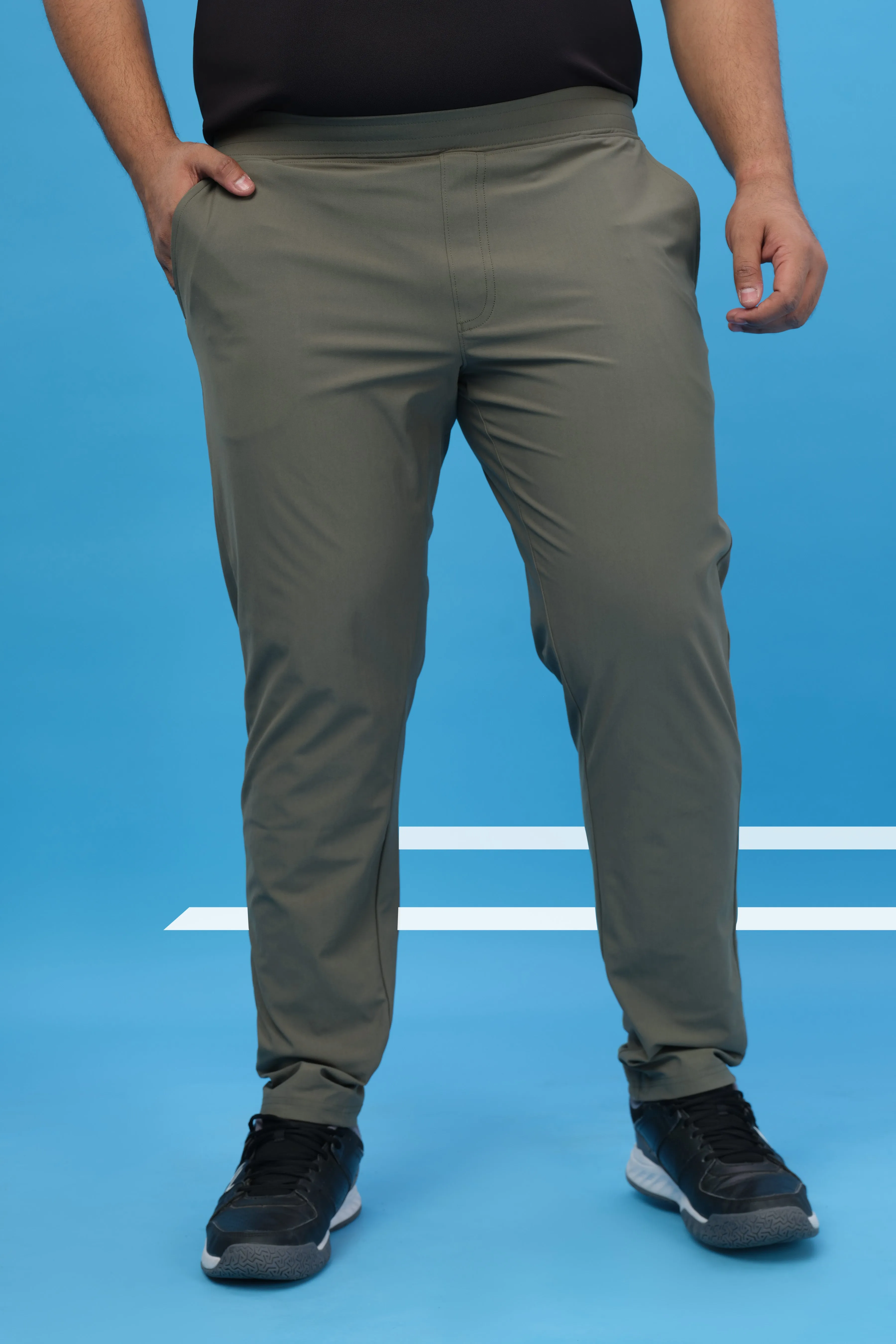 Breathable Upper Fit Comfort and Flexibility Men Plus Size Solid Relax Fit Trackpants with DURACOOL 