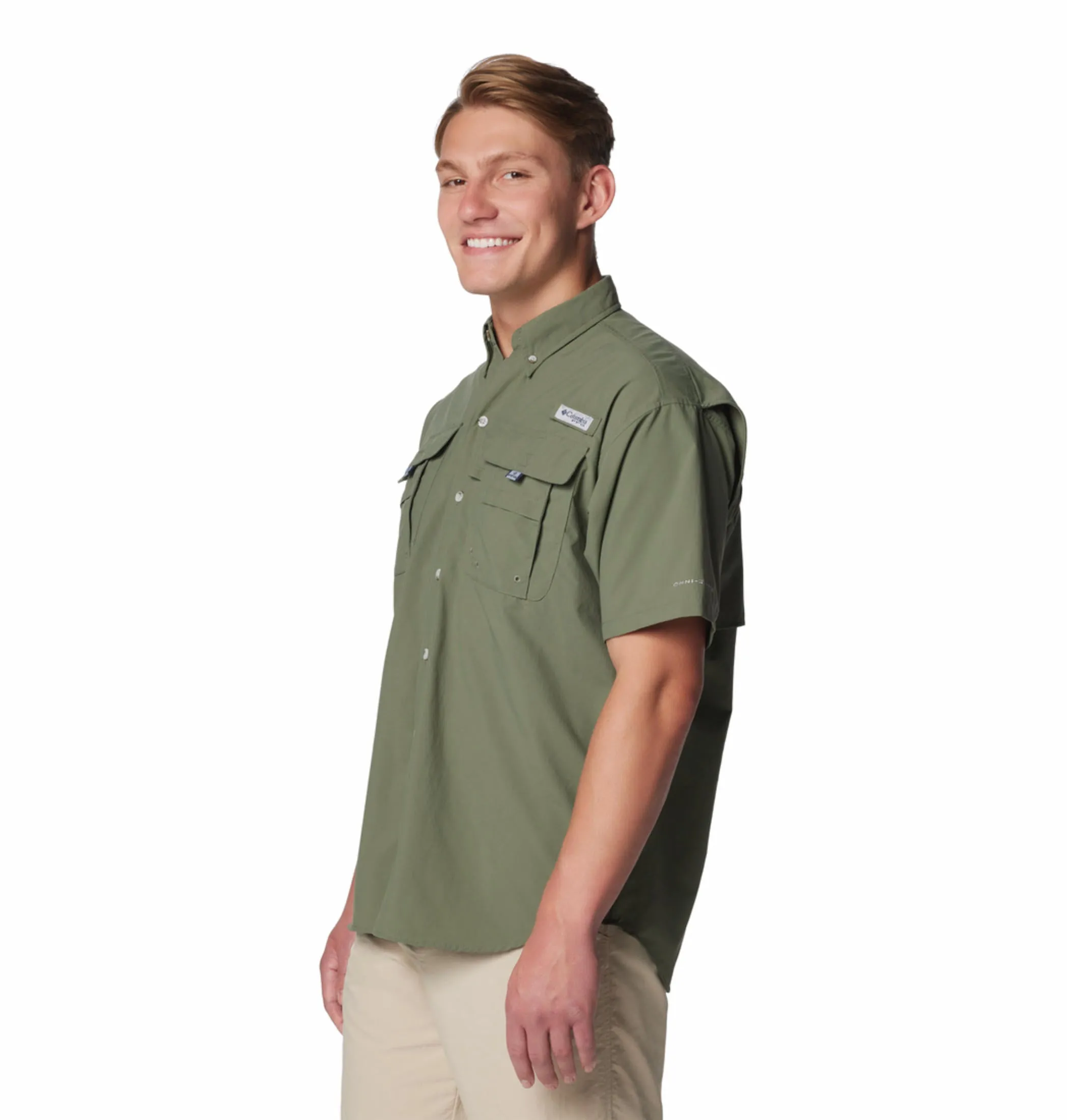 Classic Suit Columbia Men Green Bahama II S/S Shirt (Sun Protection)
