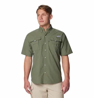 NoSlip Hem Windproof Fabric Columbia Men Green Bahama II S/S Shirt (Sun Protection)