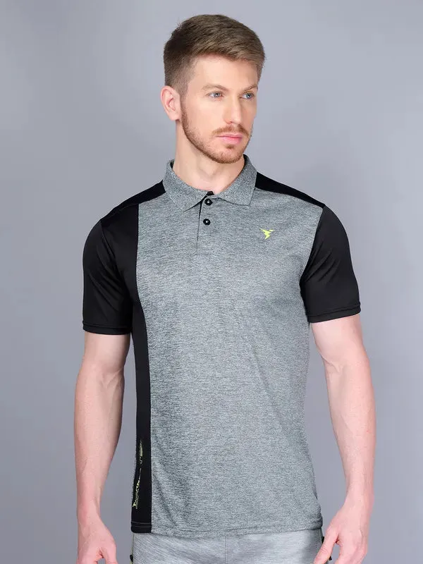 Men Melange Slim Fit Polo T-shirt with DOUBLE COOL ShrinkageControl Process