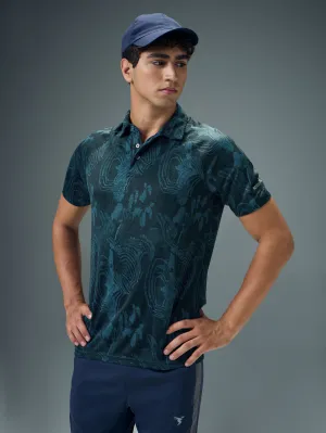 Tri Blend Composition Men Printed Slim Fit Polo T-shirt with TECHNOCOOL 