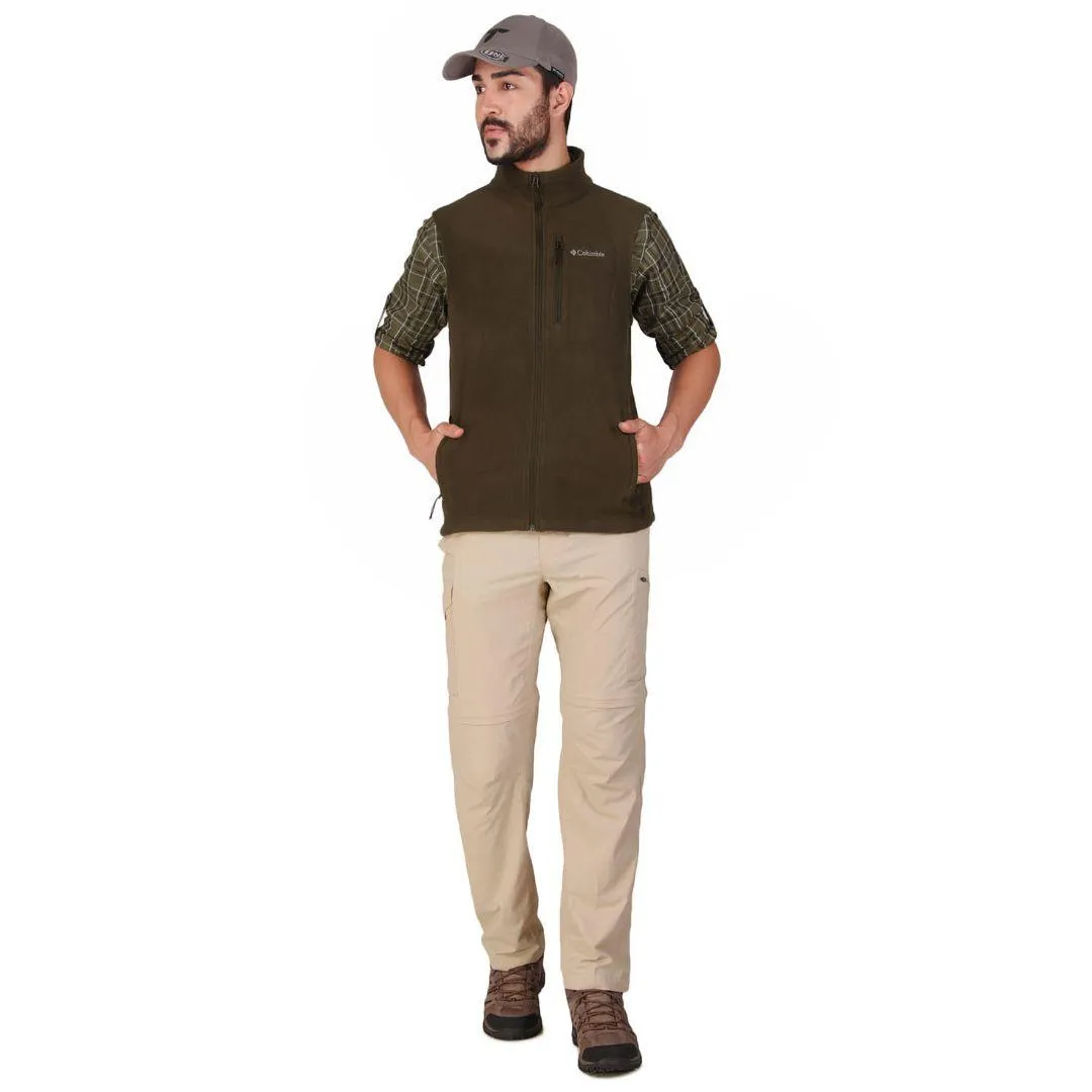 Columbia Men Olive Fast Trek Fleece Vest Cold Gear