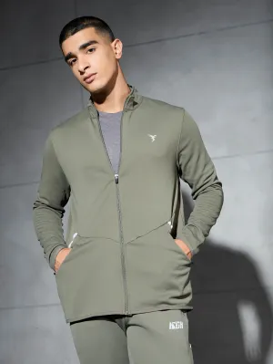 Heart Glow HypoallergenicTextile Men Solid Slim Fit Mock Neck Jacket with ELASTO PLUS