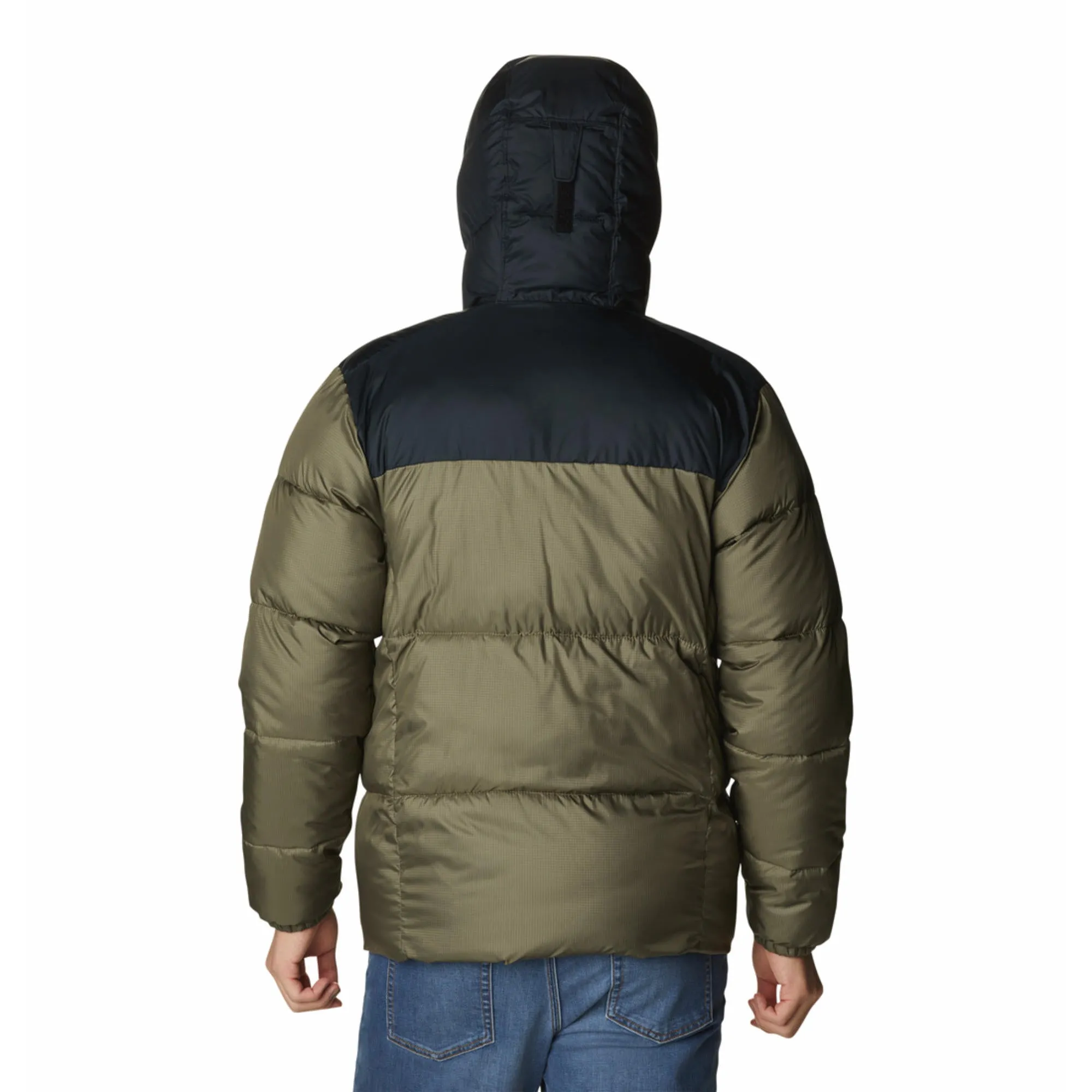 Columbia Men Green Puffect II Hooded Jacket Raglan sleeves