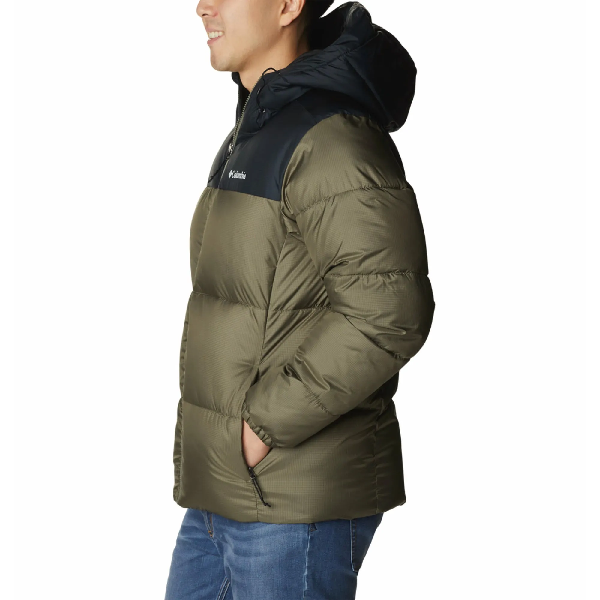 Columbia Men Green Puffect II Hooded Jacket Powder