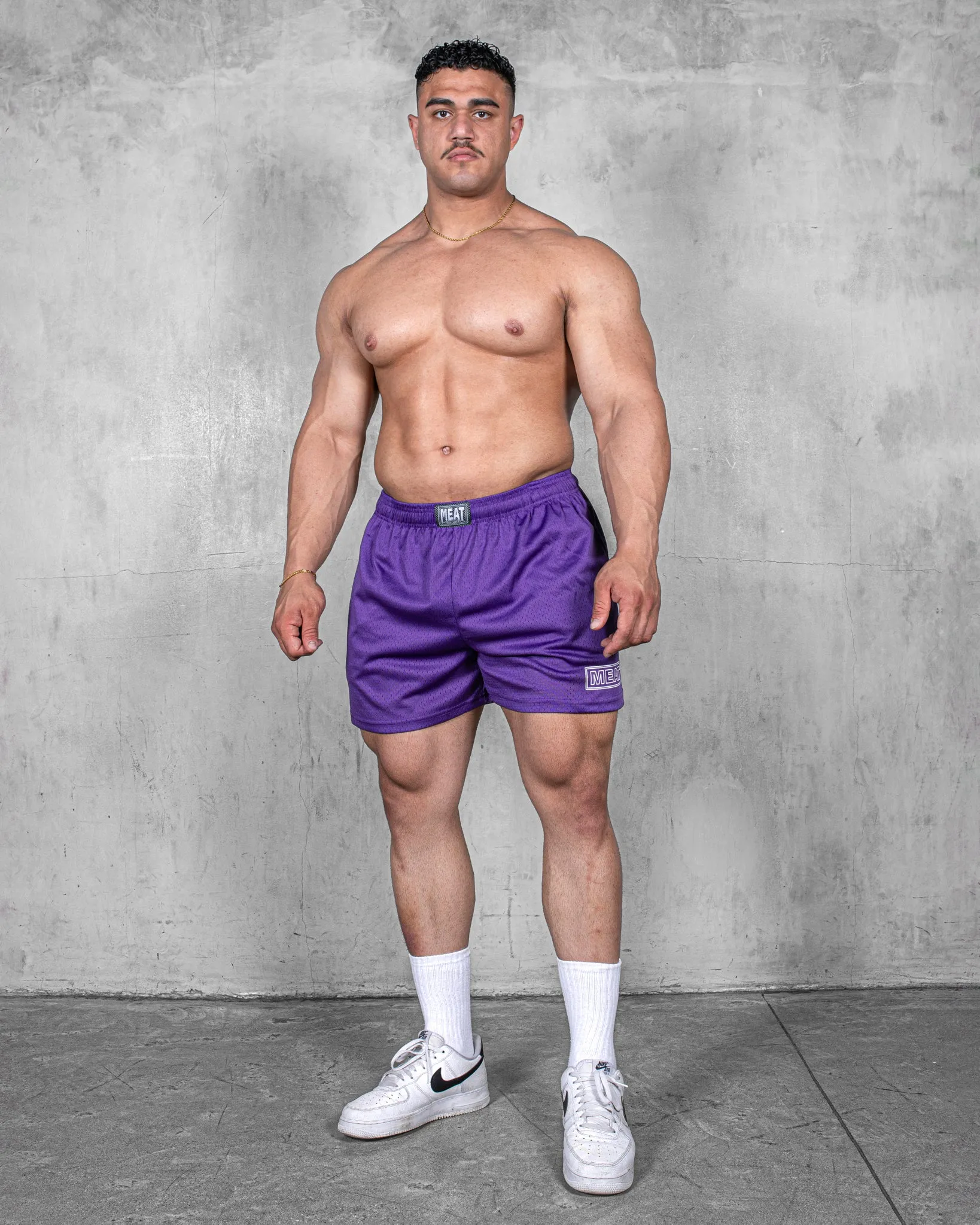 thermal fabric Comfort Waist TRAINING SHORTS ?C PATCH / PURPLE