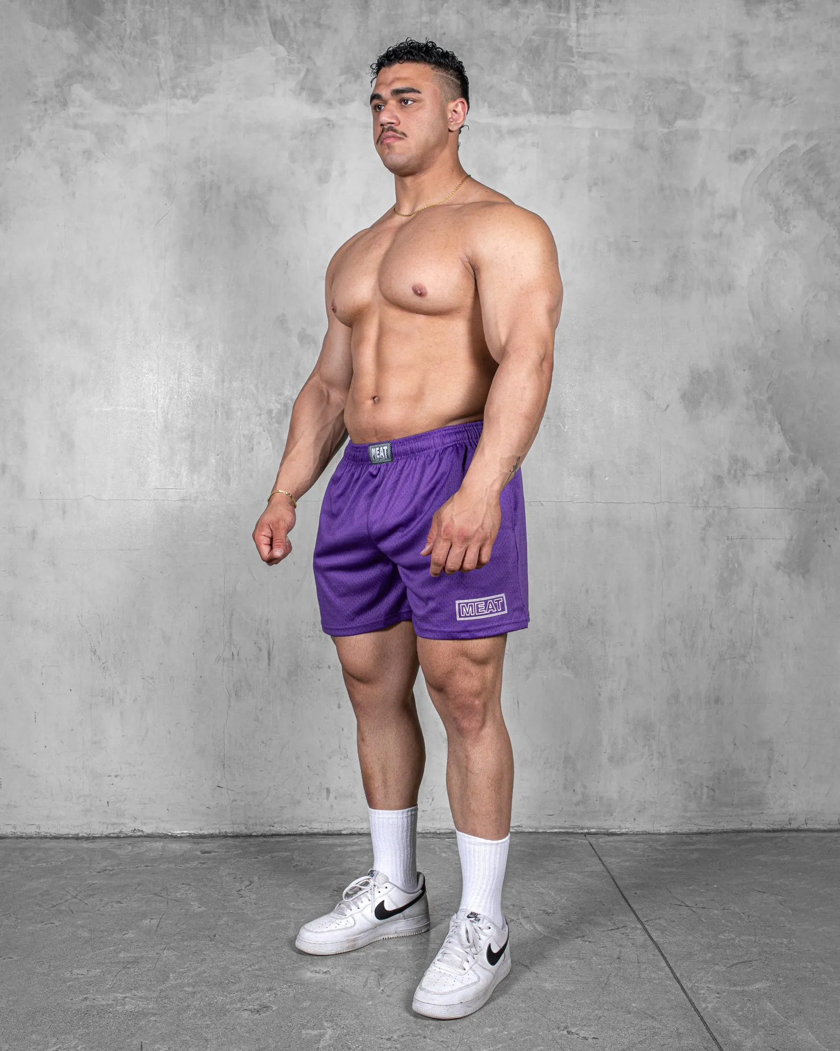 TRAINING SHORTS ?C PATCH / PURPLE Simple Cut Cool Design