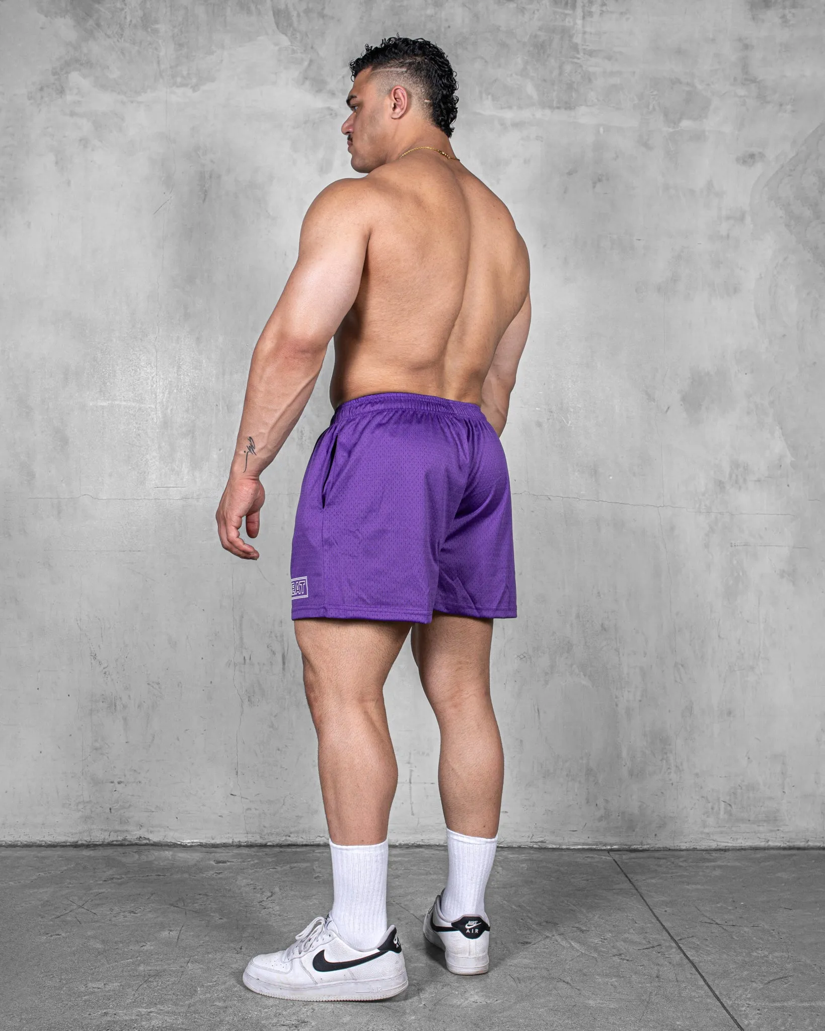 Easy Fit Wear stretchy fabric TRAINING SHORTS ?C PATCH / PURPLE