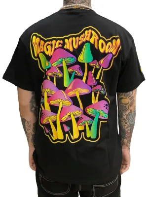 Mushroom T-shirt da uomo manica corta in cotone 12012-01 nero Breathable fabric