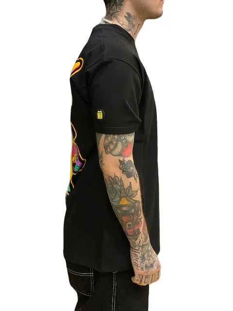 Chilly Day Style Perfect for Layering Mushroom T-shirt da uomo manica corta in cotone 12012-01 nero