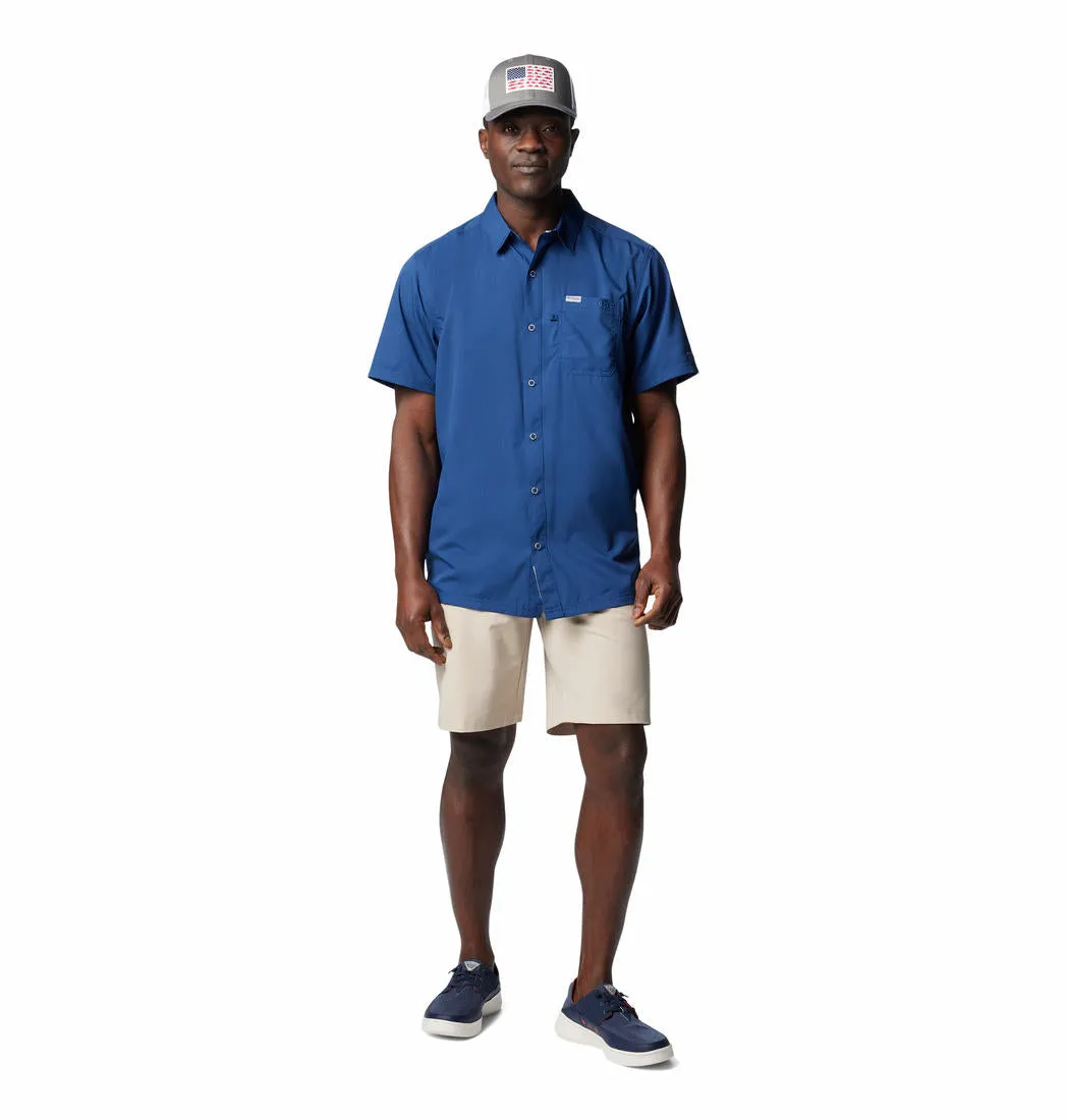 Columbia Men Blue Slack Tide Camp Shirt (Sun Protection) Concert Vibe Stylish Dress