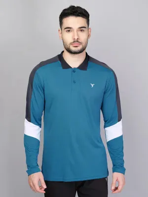 Men Colorblock Slim Fit Polo T-shirt with TECHNO COOL  Flexible stretch Comfortable Layers