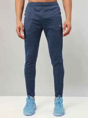 Men Melange Slim Fit Trackpants with TECHNO DRY Athletic Performance