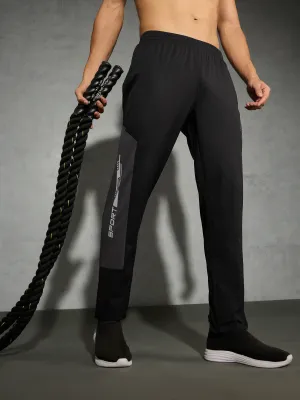 Men Colorblock Slim Fit Trackpants with TS FLEXI Athletic Leggings Capri Relaxed Look