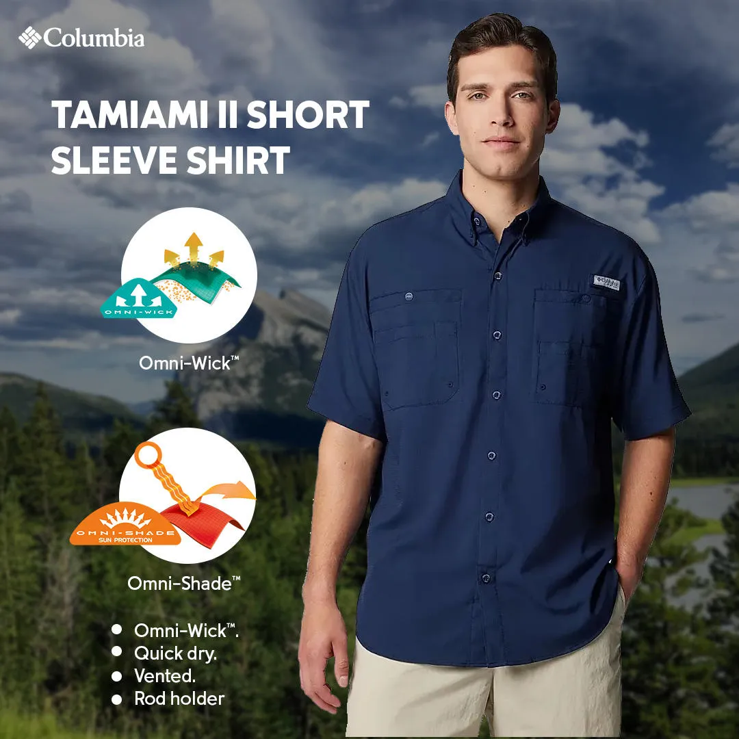 Sustainable production ReinforcedKnees Columbia Men Blue Tamiami II SS Shirt (Sun Protection)