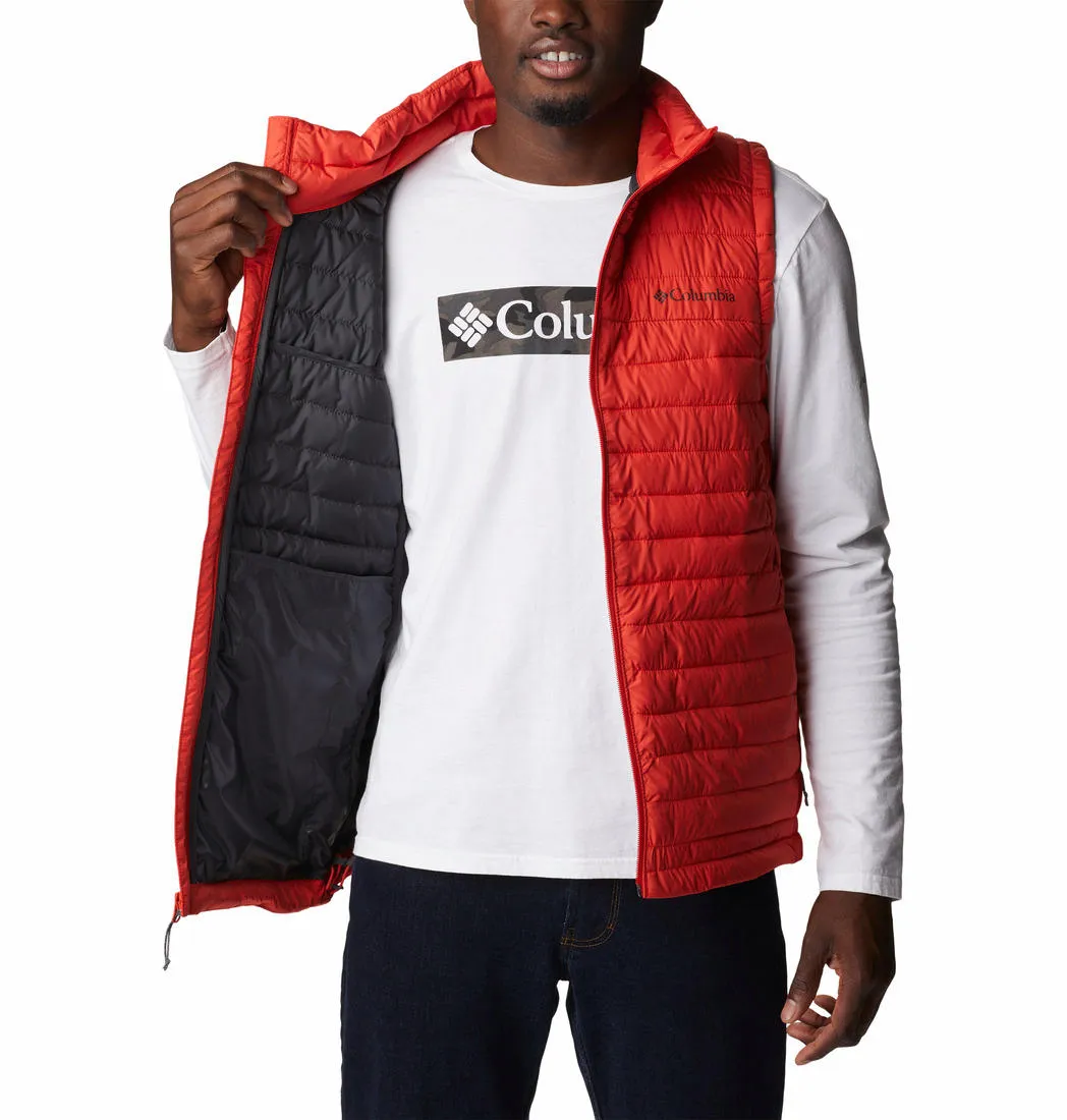 solidity High Collar Structure Columbia Men Orange Silver Falls Vest