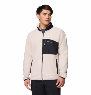 Columbia Men Beige Fast Trek Overlay Fleece Jacket Washable Interior Snow Games