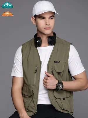 contribution Durable Fabric Columbia Men Green Silver Ridge Utility Vest (Sun Protection)
