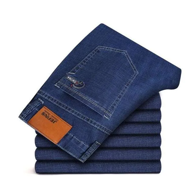 Essential Look Calm Aesthetic Spring Autumn Men's Business Jeans Brand Heavyweight Denim