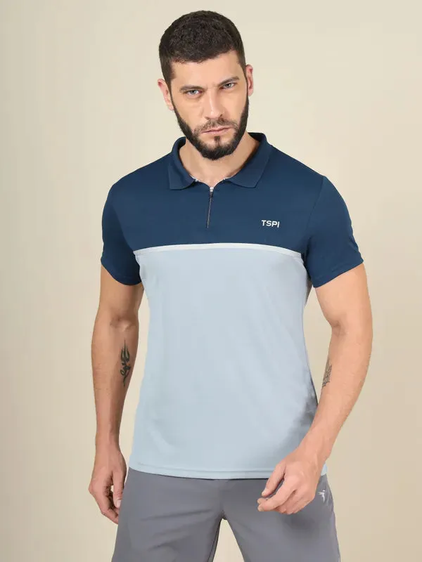 Classic Design Comfort Fit Men Colorblock Slim Fit Polo T-shirt with TECHNO COOL 