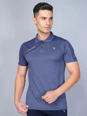 Dress Up Or Down Light Wear Men Melange Slim Fit Polo T-shirt with DOUBLE COOL