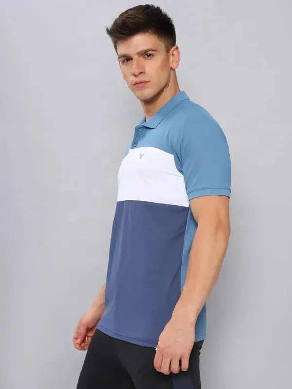 Men Colorblock Slim Fit Polo T-shirt with MATPIQ Comfortable Outfit
