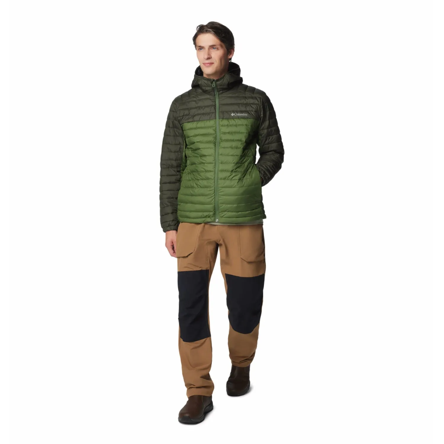 Columbia Men Green Silver Falls II Hooded Jacket Heat Control
